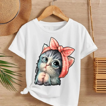 Çocuk Baskılı T-Shirt - Beyaz