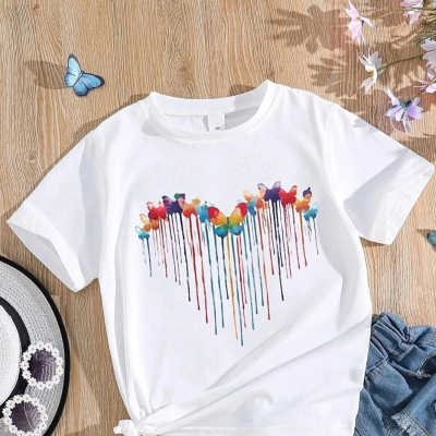 Çocuk   Baskılı T-Shirt - Beyaz