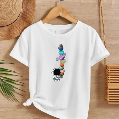 Çocuk   Baskılı T-Shirt - Beyaz