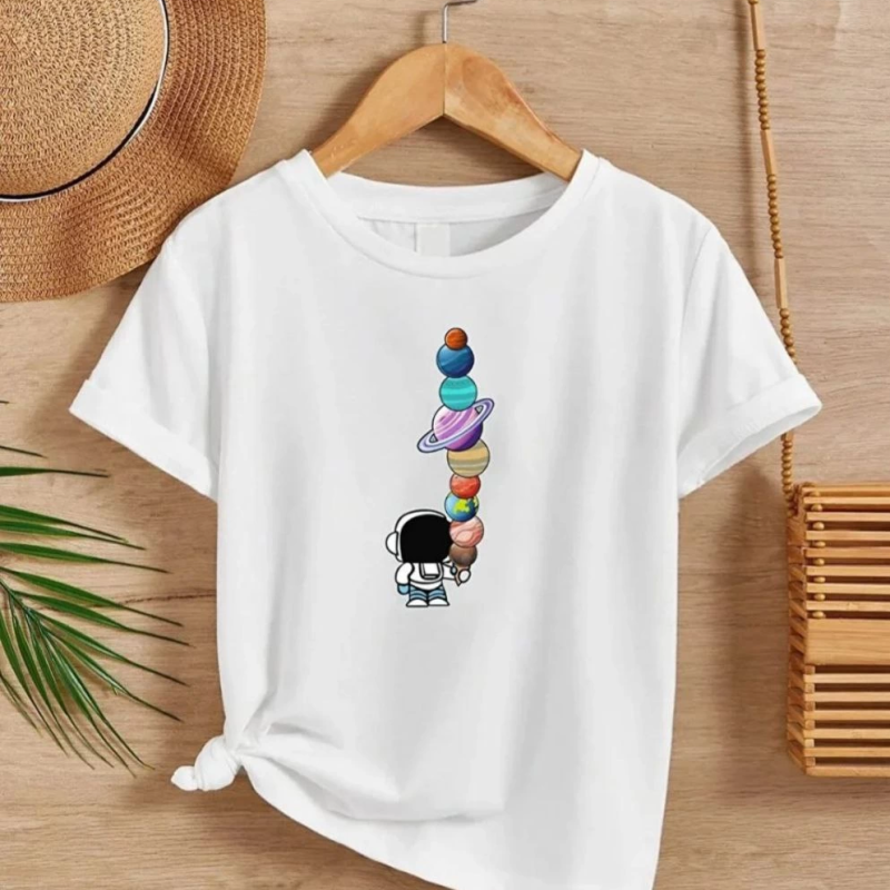 Çocuk   Baskılı T-Shirt - Beyaz