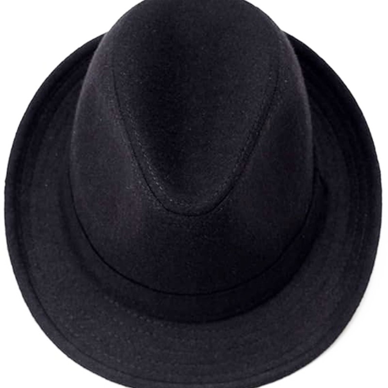 Çocuk Boy Siyah Kumaş Fötr Şapka Gösteri Şapkası Michael Jackson Şapkası 54 No