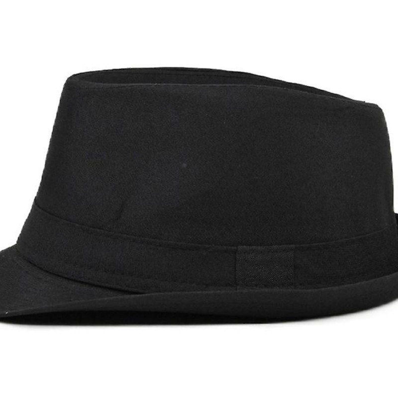 Çocuk Boy Siyah Kumaş Fötr Şapka Gösteri Şapkası Michael Jackson Şapkası 54 No