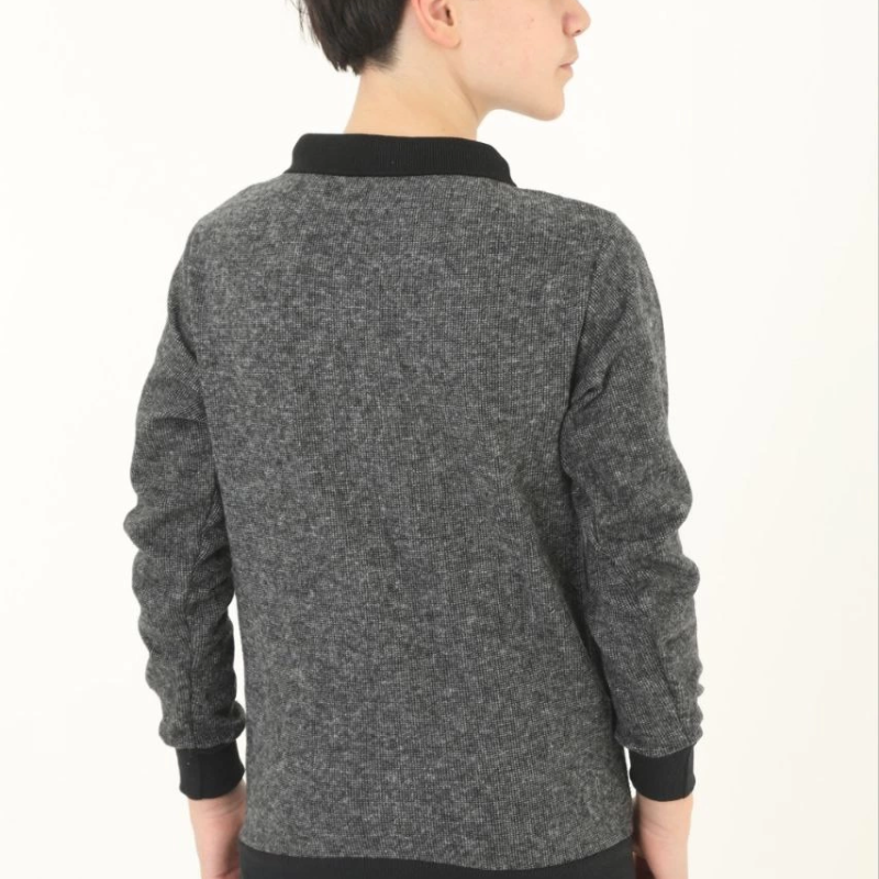 Çocuk Selanik Yaka Nakışlı Kazak - Gri