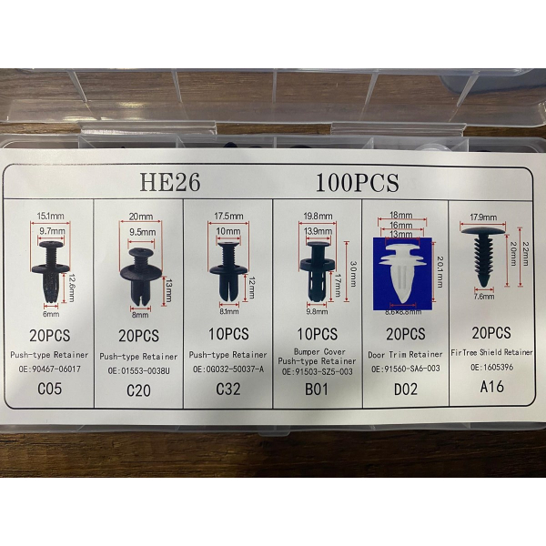 Çok Amaçlı Plastik Bağlantı Klipsi Seti 100 Parça 