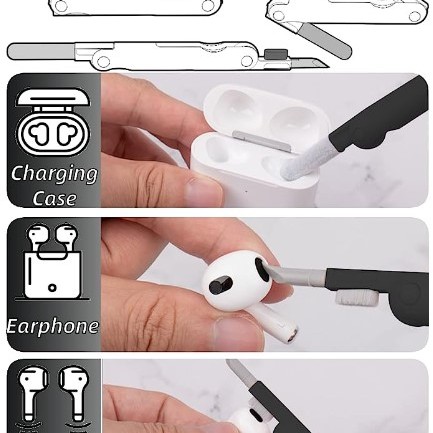 ÇOK FONKSIYONLU 7 IN 1 AIRPODS KLAVYE EKRAN KULAKLIK TEMIZLEME KITI