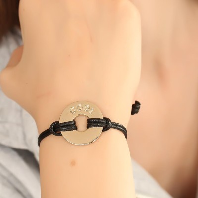 COOL (Havalı) Siyah Deri İpli Unisex Mood Bileklik