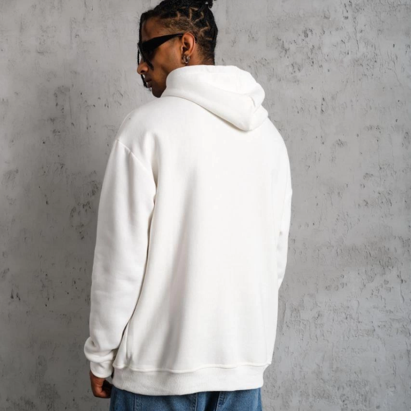 DANKES Baskılı Kapüşonlu Sweat - Beyaz -