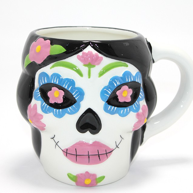 Day Of The Dead Şeker Kurukafa Tasarımlı Seramik Kupa Bardak 