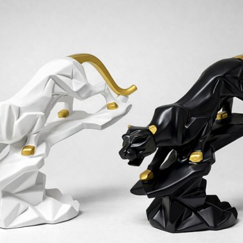 Dekoratif Polyester Panter Figürü 