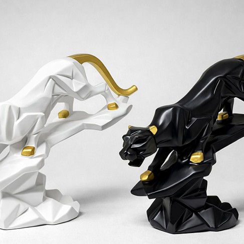 Dekoratif Polyester Panter Figürü 