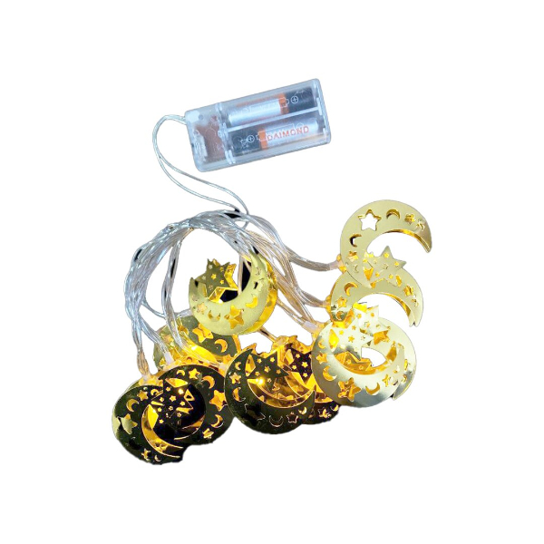 Dekoratif Ramazan LED Işık 2 Metre Gold Metal