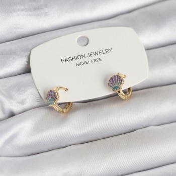 Deniz Kabuğu Model Gold Pirinç Çocuk Küpe