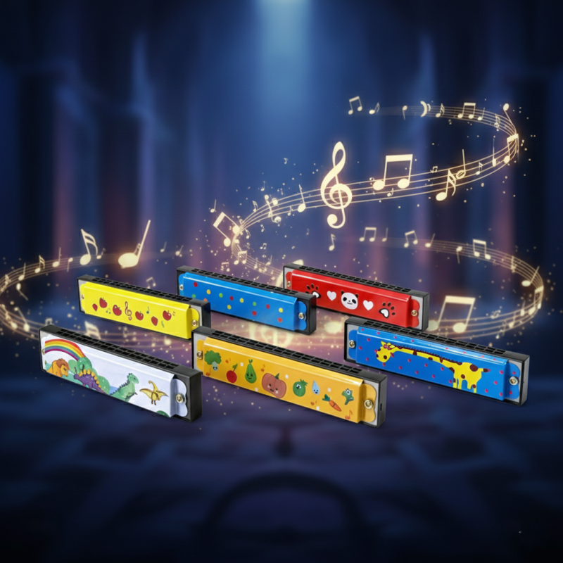 Desenli Metal Mızıka 