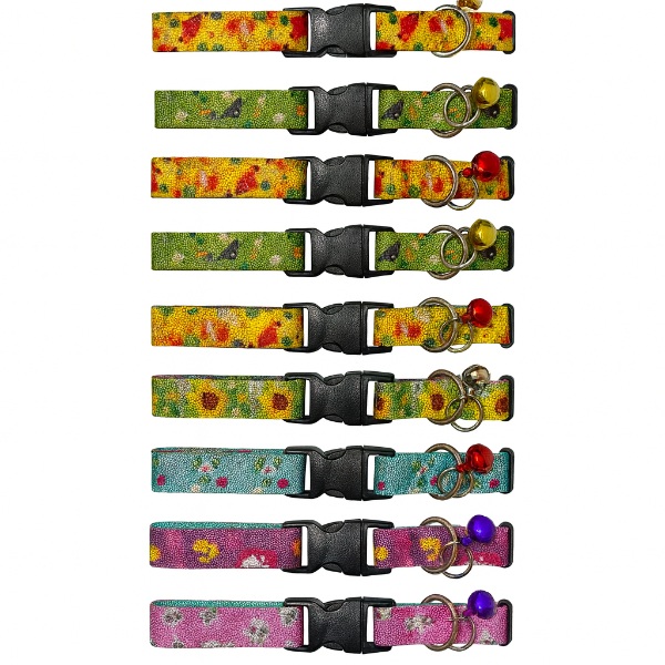 Desenli Zilli Kedi Tasması 