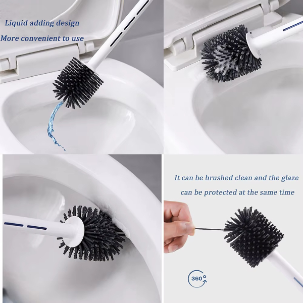 Deterjan Hazneli Silikon Tuvalet Fırçası