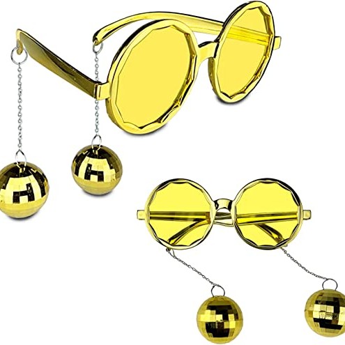 Disko Toplu Küpeli Parti Gözlüğü Altın Renk