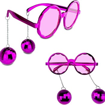 Disko Toplu Küpeli Parti Gözlüğü Pembe Renk