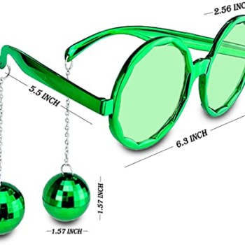 Disko Toplu Küpeli Parti Gözlüğü Yeşil Renk 