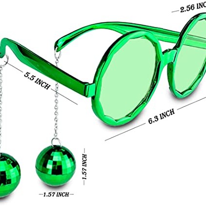 Disko Toplu Küpeli Parti Gözlüğü Yeşil Renk 