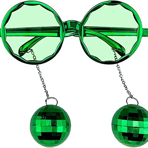 Disko Toplu Küpeli Parti Gözlüğü Yeşil Renk 