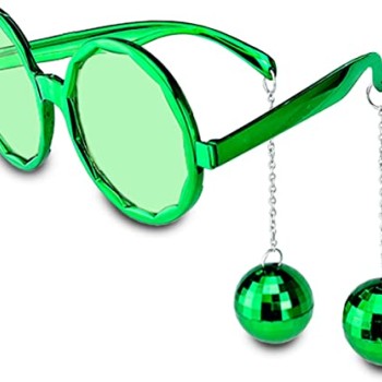 Disko Toplu Küpeli Parti Gözlüğü Yeşil Renk 