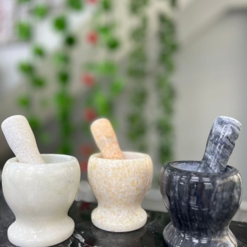 Doğal Cilalı Mermer Havan