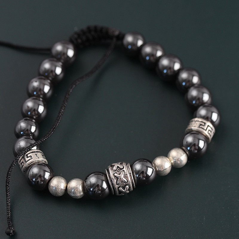 Doğal Taş X Model Antrasit Renk Asansörlü Erkek Bileklik