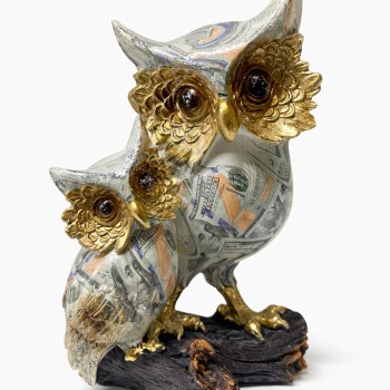 Dolar Baskılı Özel Tasarım İkili Polyester Baykuş 