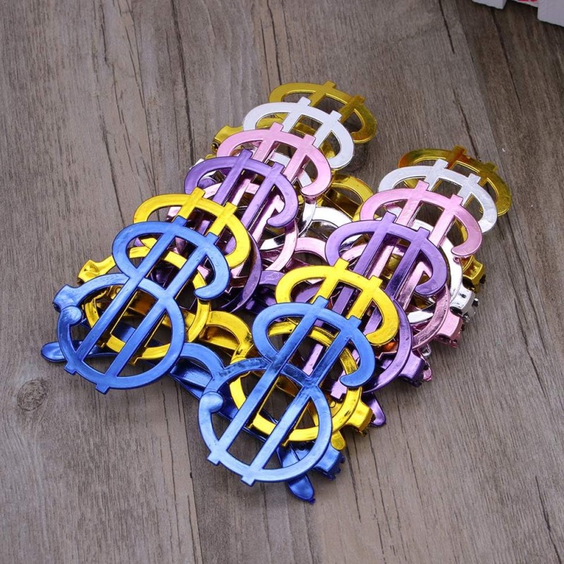 Dolar Şekilli Metalize Parti Gözlüğü 6 Adet