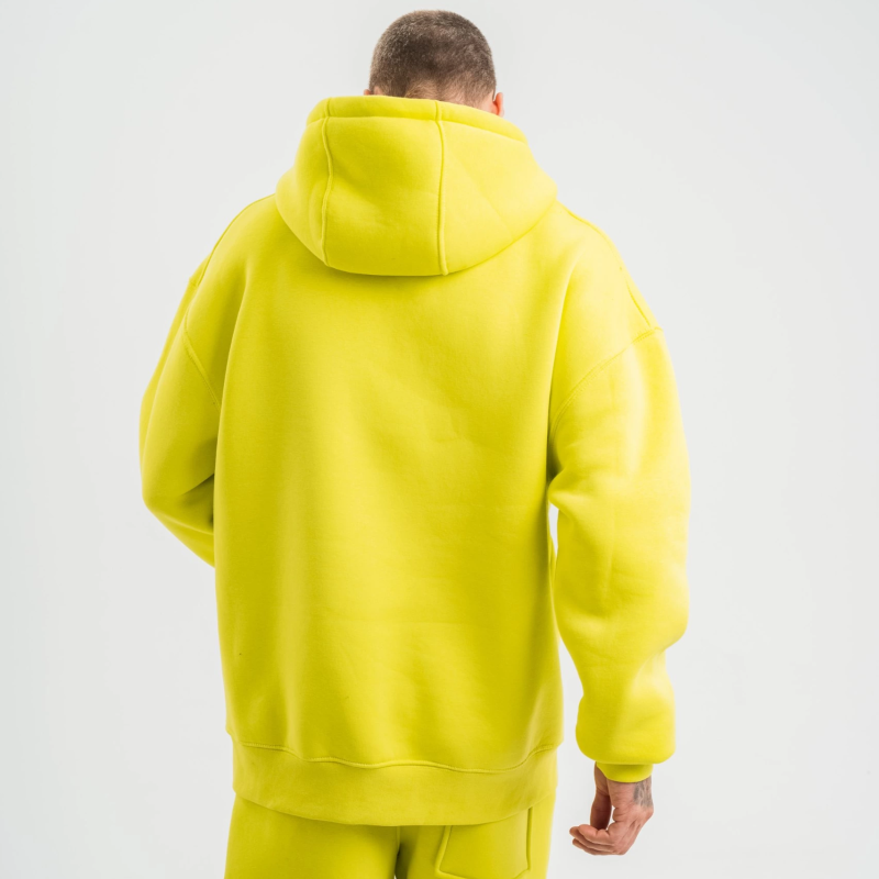 Double Oversize Kapşonlu Basic SweatShirt - Sarı -