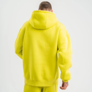 Double Oversize Kapşonlu Basic SweatShirt - Sarı -