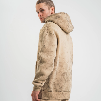 Double Oversize Kapşonlu Yıkamalı SweatShirt - Bej -