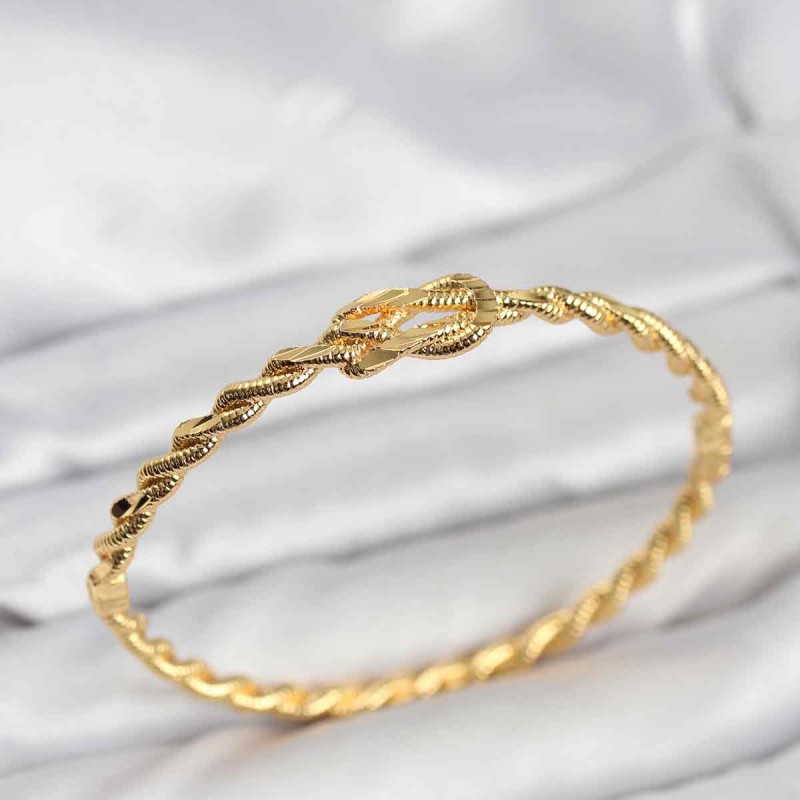 Düğüm Model Pirinç Gold Renk Kadın Kelepçe Bileklik