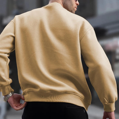 Düz Bisiklet Yaka Sweat - Bej -