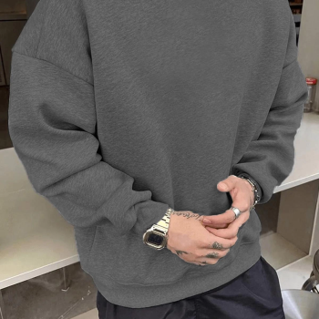 Düz Bisiklet Yaka Sweat - Füme -