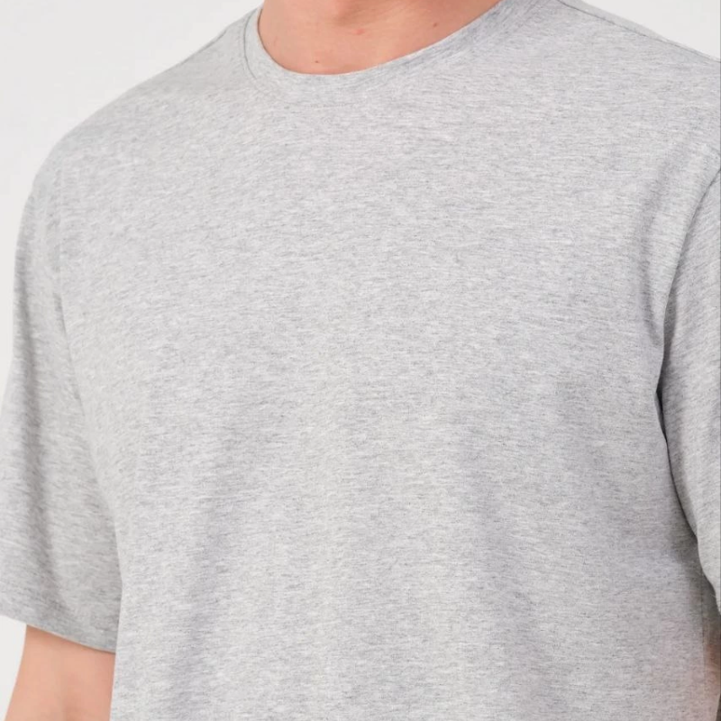 Düz Biskilet Yaka Oversize T-shirt - Gri -