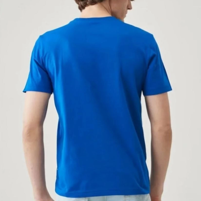 Düz Biskilet Yaka Oversize T-shirt - Mavi -