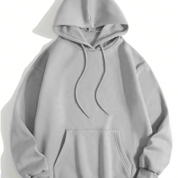 Düz Kapüşonlu Sweat - Boyalı Gri -