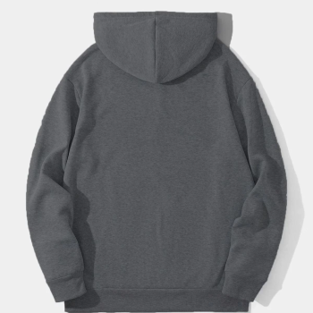 Düz Kapüşonlu Sweat - Füme