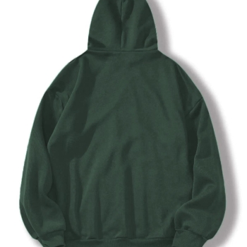 Düz Kapüşonlu Sweat - Koyu Yeşil