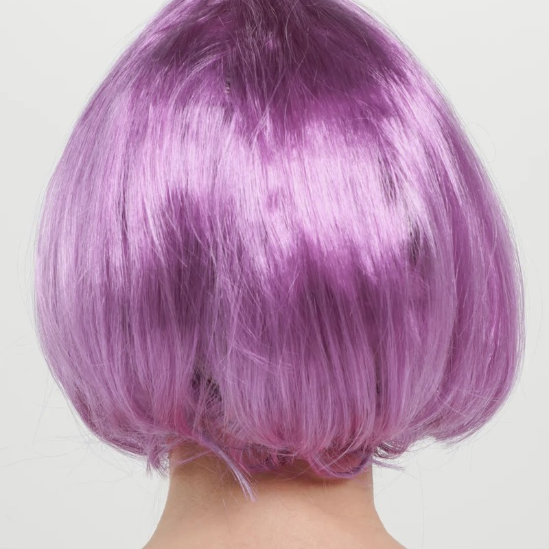 Düz Kesim Küt Parti Peruğu Rose Pembe