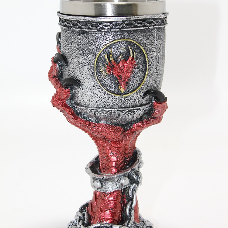 Ejderha Pençesi Tasarımlı 3D Kabartmalı Paslanmaz Çelik Kadeh Bardak
