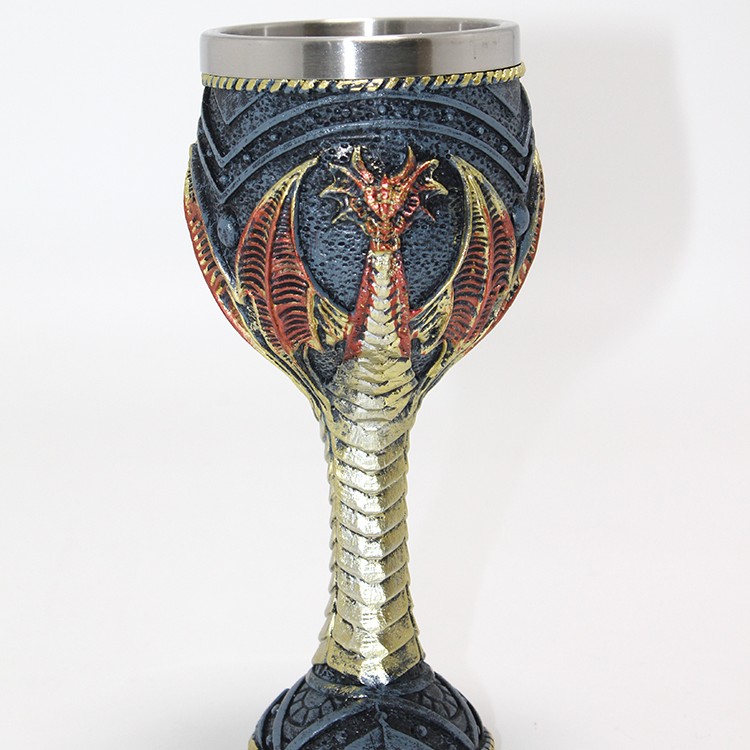 Ejderha Tasarımı 3D Kabartmalı Çelik Kadeh Bardak