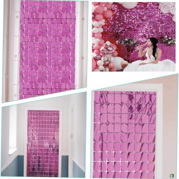 Ekstra Metalize Rose Gold Disko Kapı Perdesi