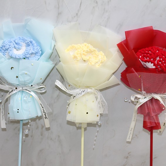 El Örgüsü Tekli Çiçek Buketi 