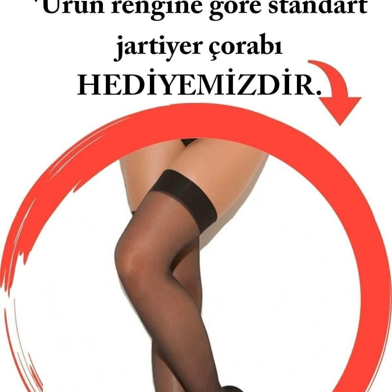 Eller Kelepçeli Siyah Büyük Beden Jartiyer TM1251