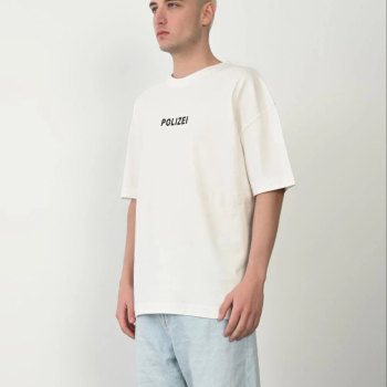 Erkek Baskılı T-Shirt Kısa Kol Bisiklet Yaka Rahat Kalıp Tişört - Beyaz