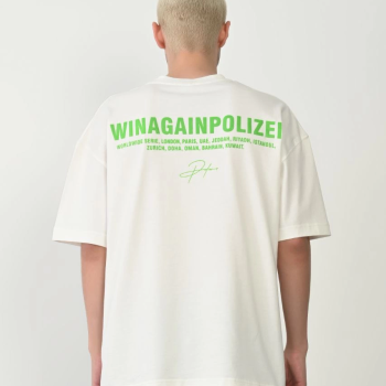 Erkek Baskılı T-Shirt Kısa Kol Bisiklet Yaka Rahat Kalıp Tişört - Beyaz