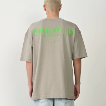 Erkek Baskılı T-Shirt Kısa Kol Bisiklet Yaka Rahat Kalıp Tişört  - Boyalı Gri