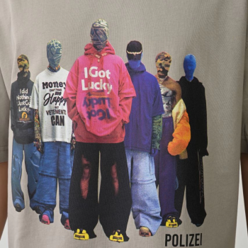 Erkek Baskılı T-Shirt Kısa Kol Bisiklet Yaka Rahat Kalıp Tişört - Boyalı Gri